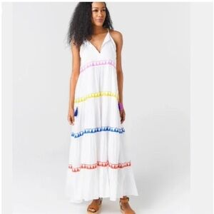Oliphant Colorful Embroidered Maxi Dress size XXL